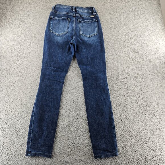 KanCan Jeans Womens 25 Blue Kurvy Ultra High Rise Ankle Skinny Distressed Denim - Picture 13 of 16